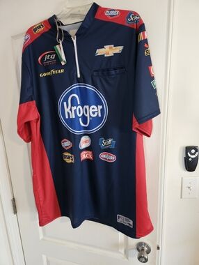 Kroger Branded Racing Jersey - Navy & Red Sz XXL $35 JTC Daughetry Pit Crew